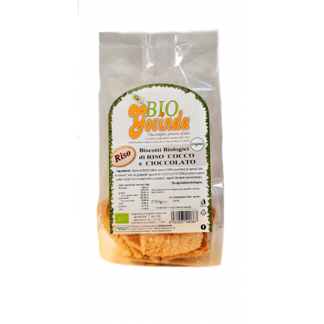 Biscotti di Riso al cocco con gocce di cioccolato BIO - 250 g