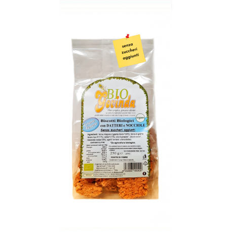 Biscotti di Grano tenero con datteri e nocciole BIO - senza zuccheri aggiunti - 250 g